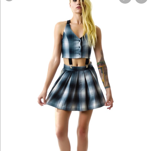 UNIF Dresses & Skirts - RARE! UNIF dropout suspender dress school girl set